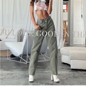 Princess Polly Olive Green High Waisted Jeans